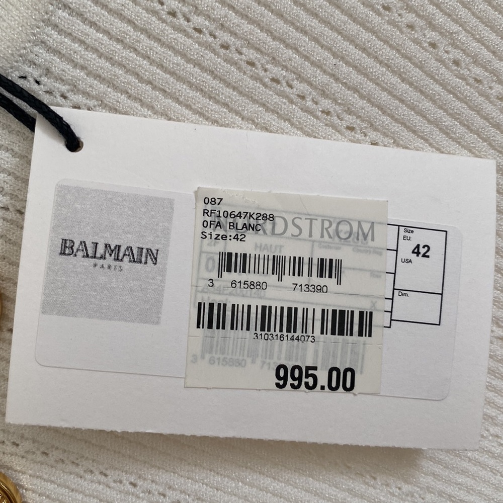 NWT Balmain Button Embellished knit top. Size 42 - Picture 5 of 5
